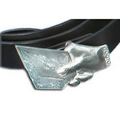 Leather Belt with 3-D Glitter Buckle